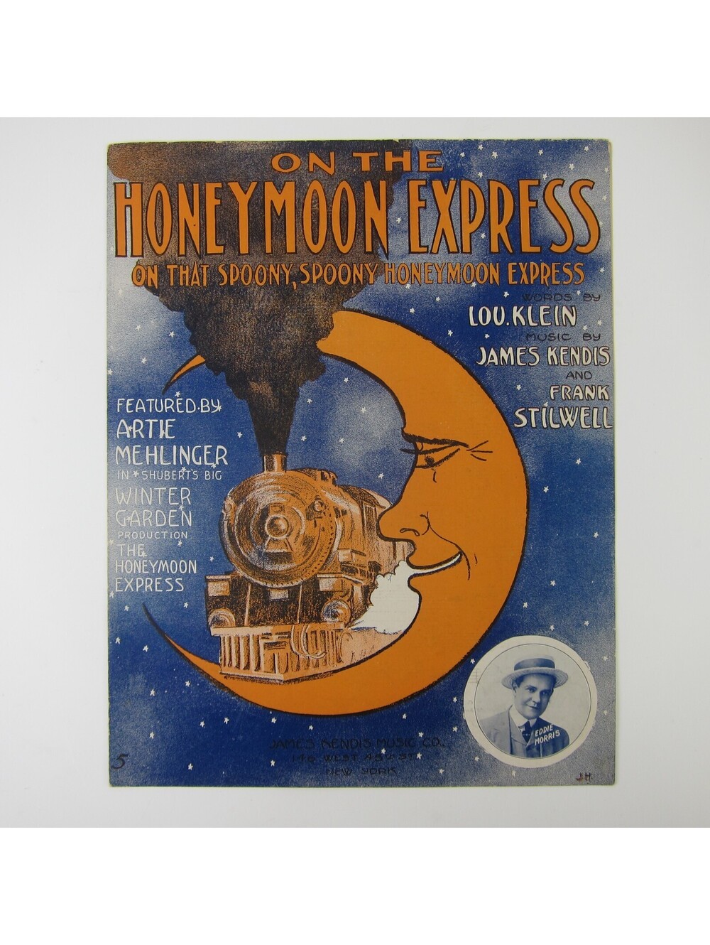 Sheet Music On The Honeymoon Express Train Eddie Morris Cover Antique 1913 RARE